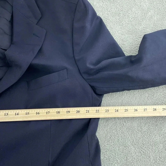 Chaps Ralph Lauren Mens Navy Blazer Jacket Pure New Wool Size 42 Regular 4458 - Picture 8 of 10
